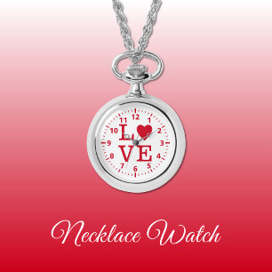 Rood en wit Liefde Ketting Watch