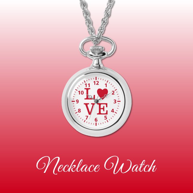 Rood en wit Liefde Ketting Watch (Creator heeft geüpload)