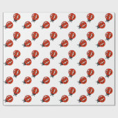 Rood en wit lieveheersbeestje inpakpapier (Vlak)