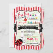 Rood en wit lieveheersbeestje Theme Girl Baby show Kaart (Voorkant)