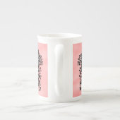 Rood en wit lint met vleugels porselein kop (Achterkant)