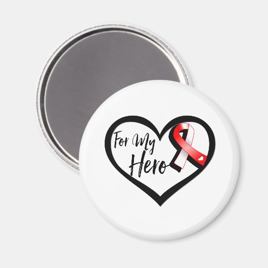 Rood en wit lintje voor mijn helm magneet (Voorkant / Achterkant)