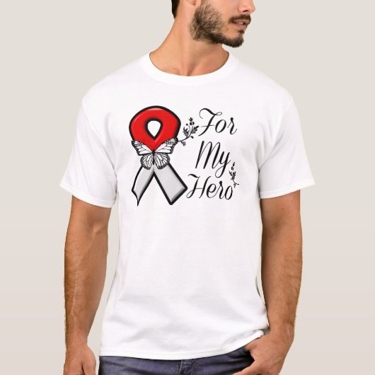 Rood en wit lintje voor mijn helm t-shirt (Voorkant)