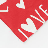 Rood en Wit LOVE Schrift Fleece Deken (Hoek)