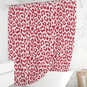 Rood en wit luipaard douchegordijn