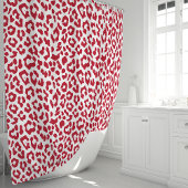 Rood en wit luipaard douchegordijn