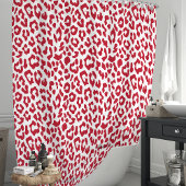 Rood en wit luipaard douchegordijn