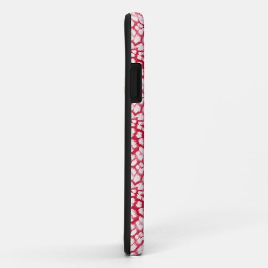 Rood en wit luipaardprint Case-Mate iPhone case (Achterkant/rechts)