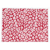 Rood en wit luipaardprint groot cadeauzakje (Achterkant)