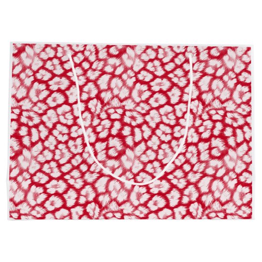 Rood en wit luipaardprint groot cadeauzakje (Achterkant)