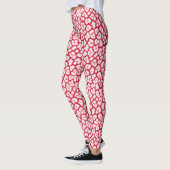 Rood en wit luipaardprint leggings (Links)