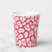Rood en wit luipaardprint papieren bekers (Achterkant)