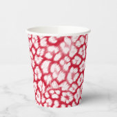 Rood en wit luipaardprint papieren bekers (Links)