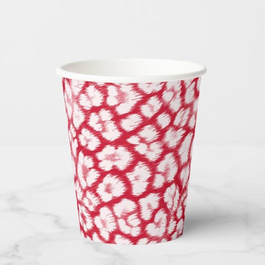 Rood en wit luipaardprint papieren bekers (Voorkant)