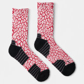 Rood en wit luipaardprint sokken (Rechts)