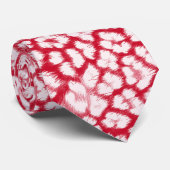 Rood en wit luipaardprint stropdas (Opgerold)