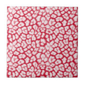 Rood en wit luipaardprint tegeltje (Voorkant)