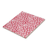 Rood en wit luipaardprint tegeltje (Zijkant)