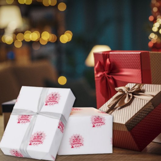 Rood en Wit Mandala Kerst Verpakkingsdocument Cadeaupapier