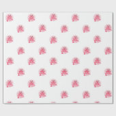 Rood en Wit Mandala Kerst Verpakkingsdocument Cadeaupapier (Vlak)