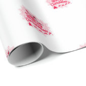 Rood en Wit Mandala Kerst Verpakkingsdocument Cadeaupapier (Rol Hoek)