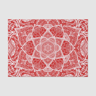 Rood en wit Mandala - Loergann in Cherry Tissuepapier