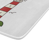 Rood en wit maritieme uitkijktoren vuurtoren snijplank (Hoek)