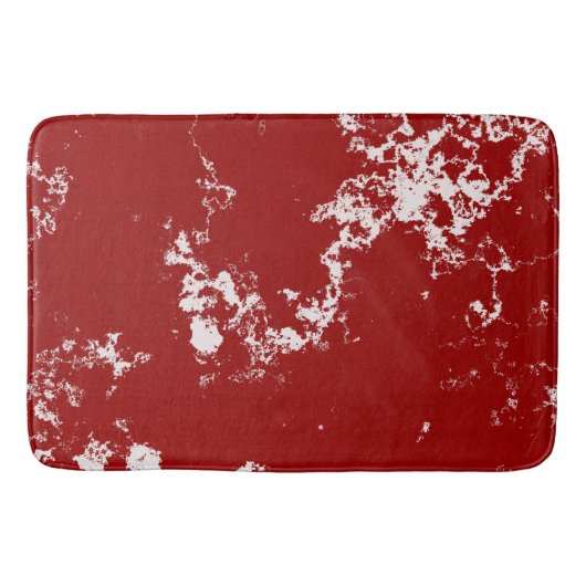 Rood en Wit Marmer abstract Badmat (Voorkant)