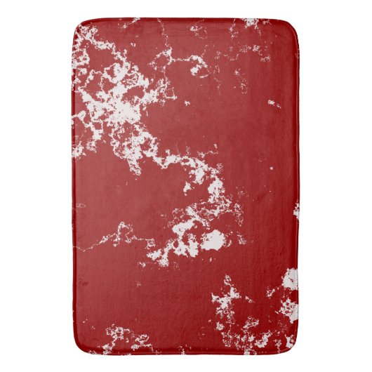 Rood en Wit Marmer abstract Badmat (Voorkant Verticaal)