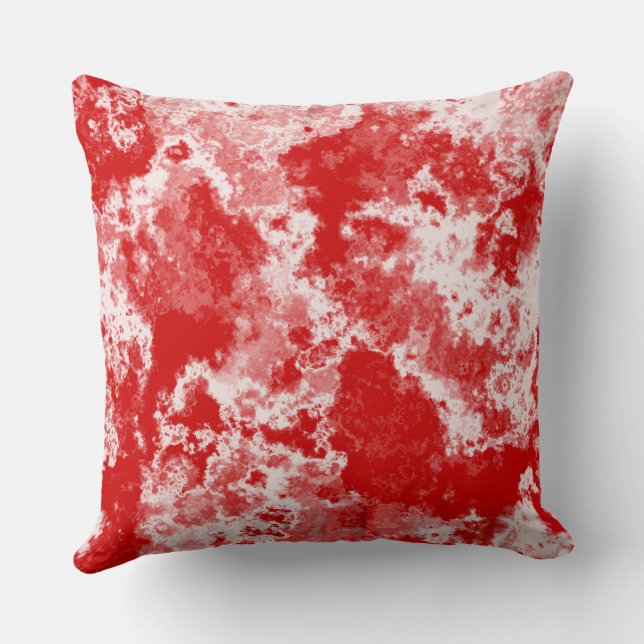 Rood en Wit Marmer abstract Kussen (Achterkant)
