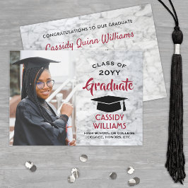 Rood en wit marmer klasse jaar Afstuderen foto Kaart