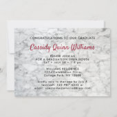 Rood en wit marmer klasse jaar Afstuderen foto Kaart (Achterkant)