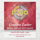 Rood en Wit Marmer Zakelijk Productlabel Wijn Etiket (Enkel label)