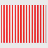 Rood en Wit Medium Grootte Verticale Strepen Cadeaupapier (Vlak)