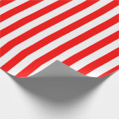 Rood en Wit Medium Grootte Verticale Strepen Cadeaupapier (Hoek)