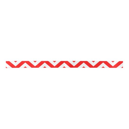 Rood en Wit Medium Horizontaal Chevron Lint (Voorkant)