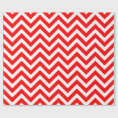 Rood en Wit Medium Size Chevron Stripes Cadeaupapier (Vlak)