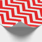 Rood en Wit Medium Size Chevron Stripes Cadeaupapier (Hoek)