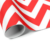 Rood en Wit Medium Size Chevron Stripes Cadeaupapier (Rol Hoek)