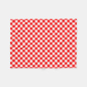 Rood en Wit Medium Size Diagonal Gingham-controles Fleece Deken (Voorkant (Horizontaal))