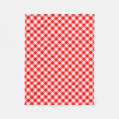 Rood en Wit Medium Size Diagonal Gingham-controles Fleece Deken (Voorkant)