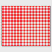 Rood en Wit Medium Size Gingham Checks Cadeaupapier (Vlak)