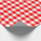 Rood en Wit Medium Size Gingham Checks Cadeaupapier (Hoek)
