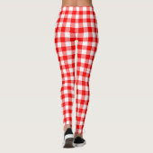 Rood en Wit Medium Size Gingham Checks Leggings (Achterkant)