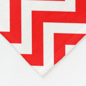 Rood en Wit Medium Size Horizontale Chevron Fleece Deken (Hoek)