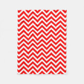 Rood en Wit Medium Size Horizontale Chevron Fleece Deken (Voorkant)