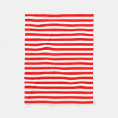Rood en Wit Medium Size Horizontale Stripes Fleece Deken (Voorkant)