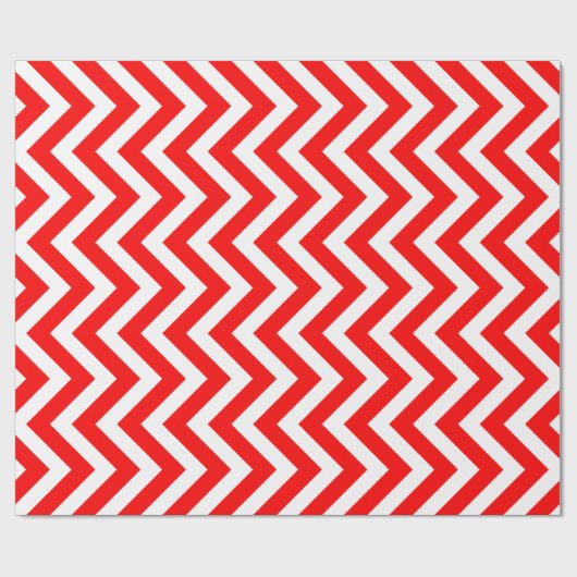 Rood en Wit Medium Size Verticale Chevron Stripes Cadeaupapier (Vlak)