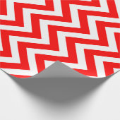 Rood en Wit Medium Size Verticale Chevron Stripes Cadeaupapier (Hoek)