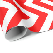 Rood en Wit Medium Size Verticale Chevron Stripes Cadeaupapier (Rol Hoek)